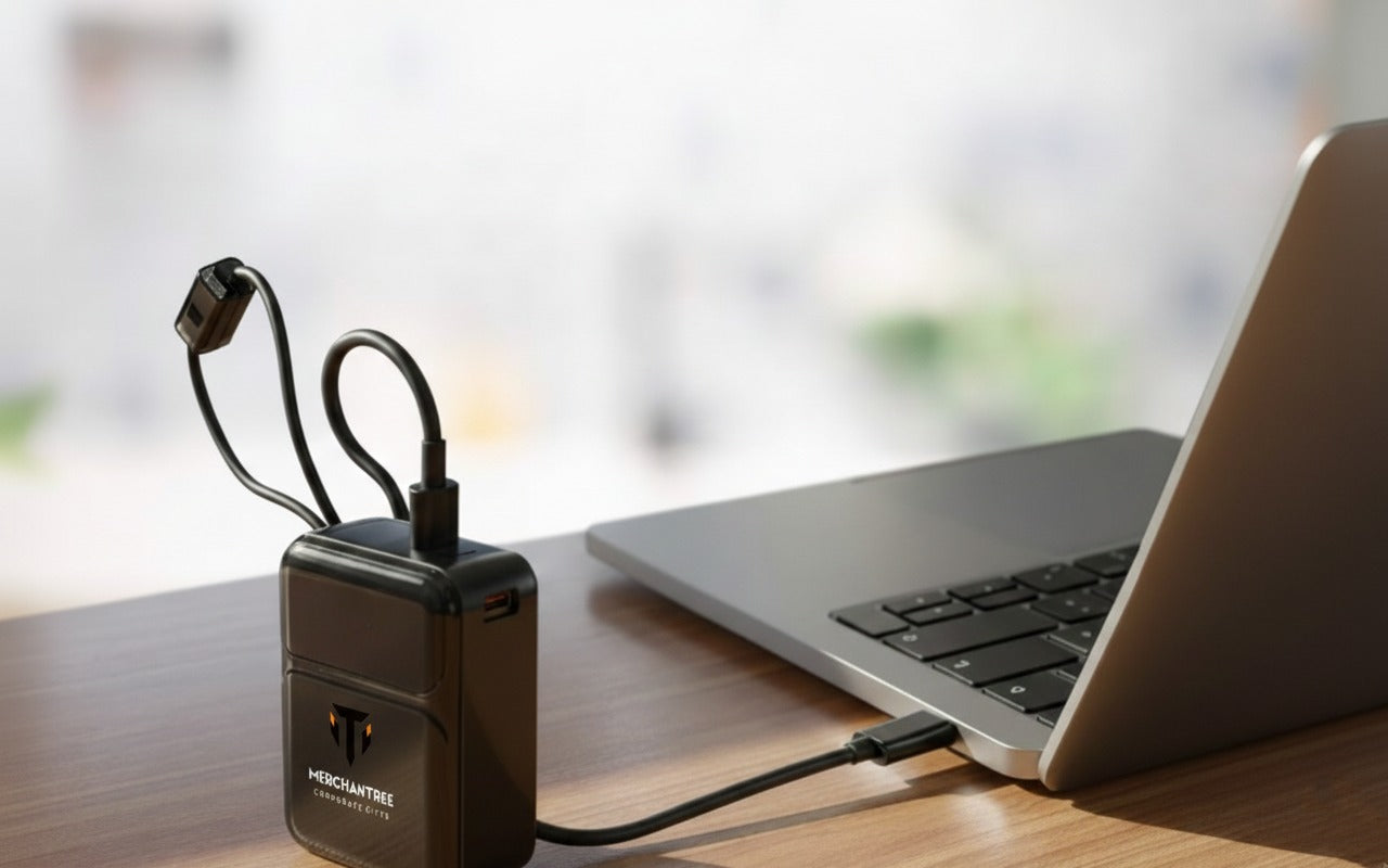 20,000mAh Power Bank with Built-in Type-C & Lightning Cables | 45W Fast Charging