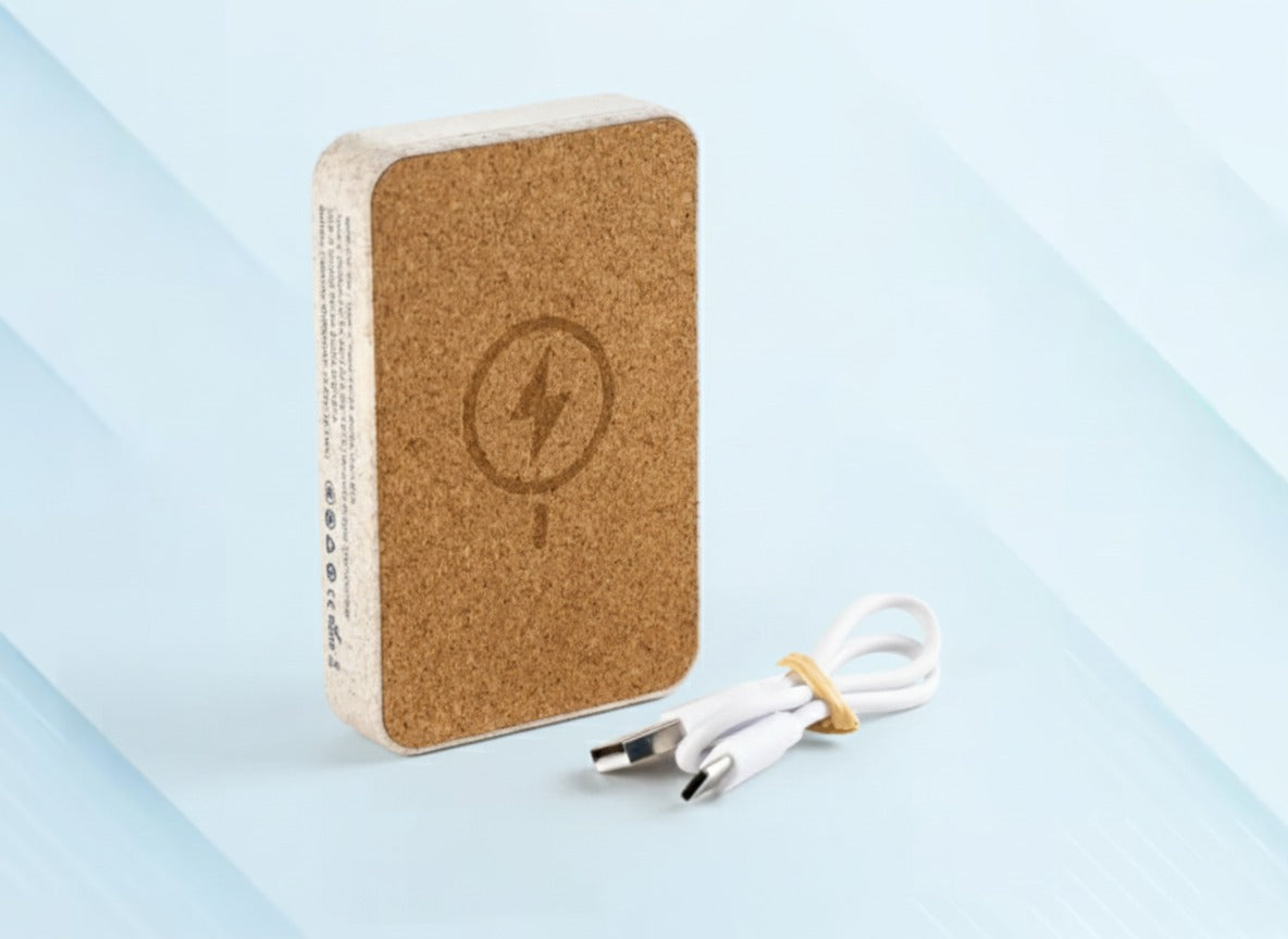 Cork MagSafe Wireless Power Bank 10,000mAh with Foldable Stand | 15W Fast Charging