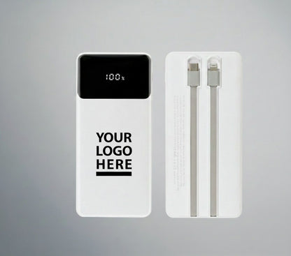 10,000mAh Power Bank with LED Screen &amp; Built-in Cables