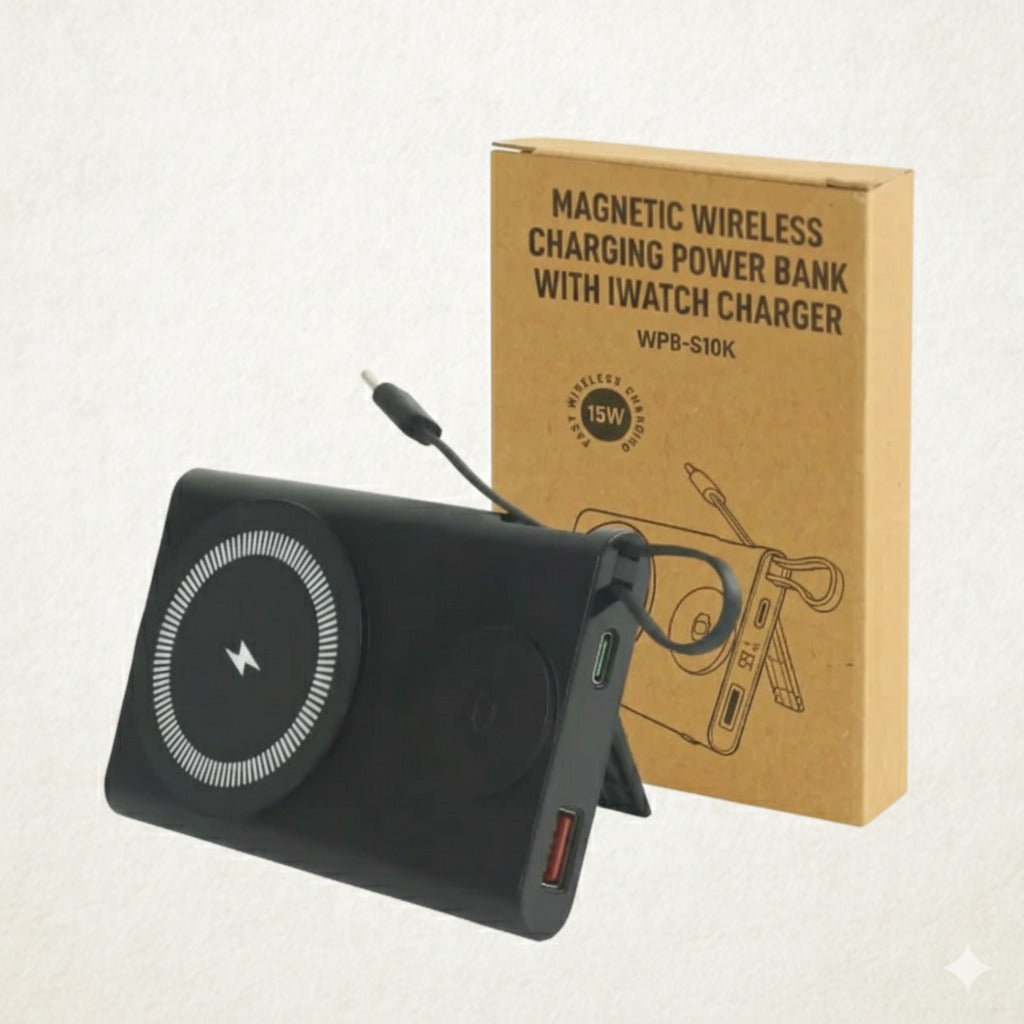 Magnetic Fast Wireless Charging Power Bank 10,000mAh with iWatch Charger | 15W