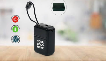 20,000mAh Power Bank with Built-in Type-C & Lightning Cables | 45W Fast Charging