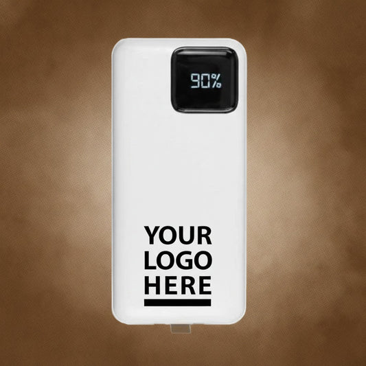 Fast Charging Digital Power Bank 30,000mAh with Flashlight & Leather Strap