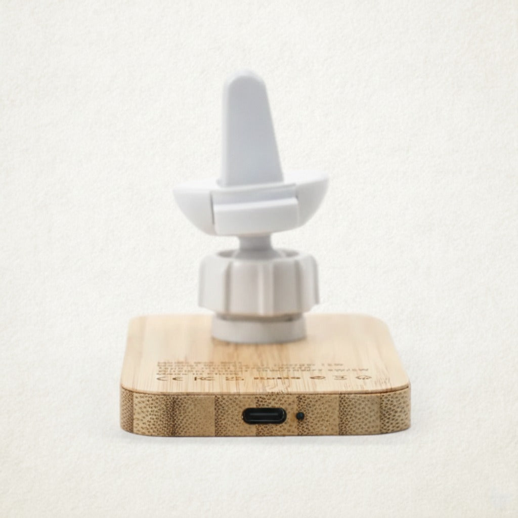 Eco-Friendly Bamboo Wireless Car Charger | 15W Fast Charging