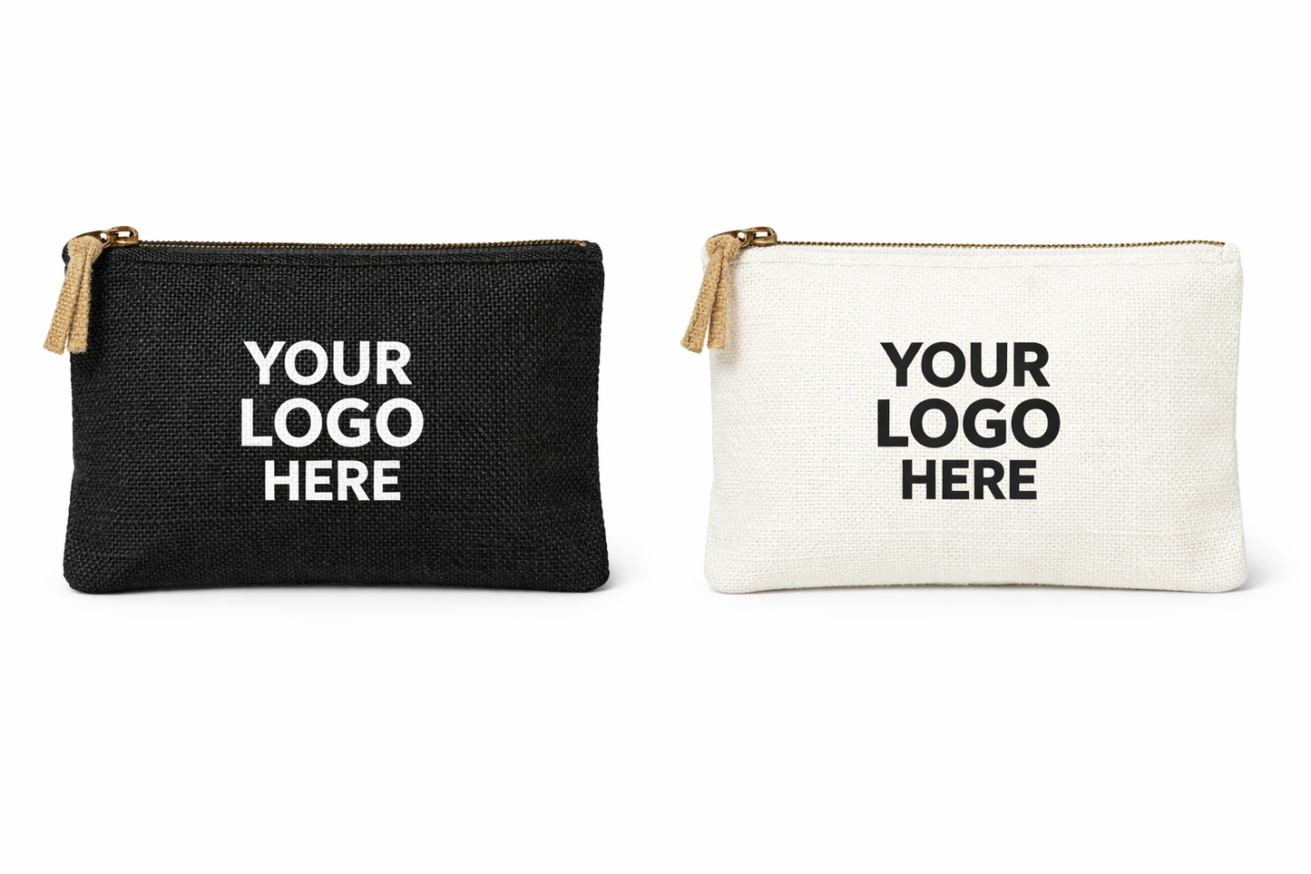 Jute and Cotton Zipper Pouch