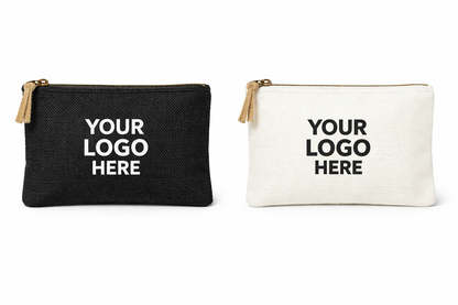 Jute and Cotton Zipper Pouch