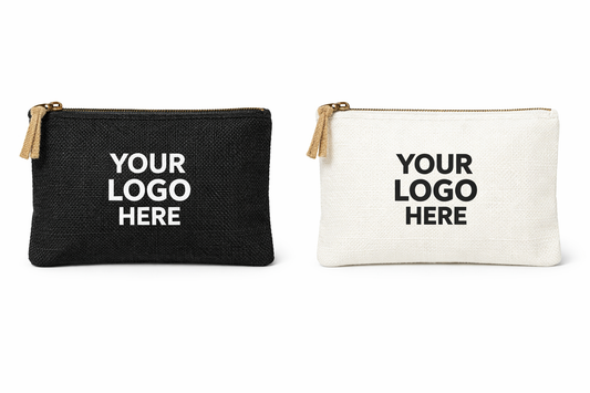 Jute and Cotton Zipper Pouch