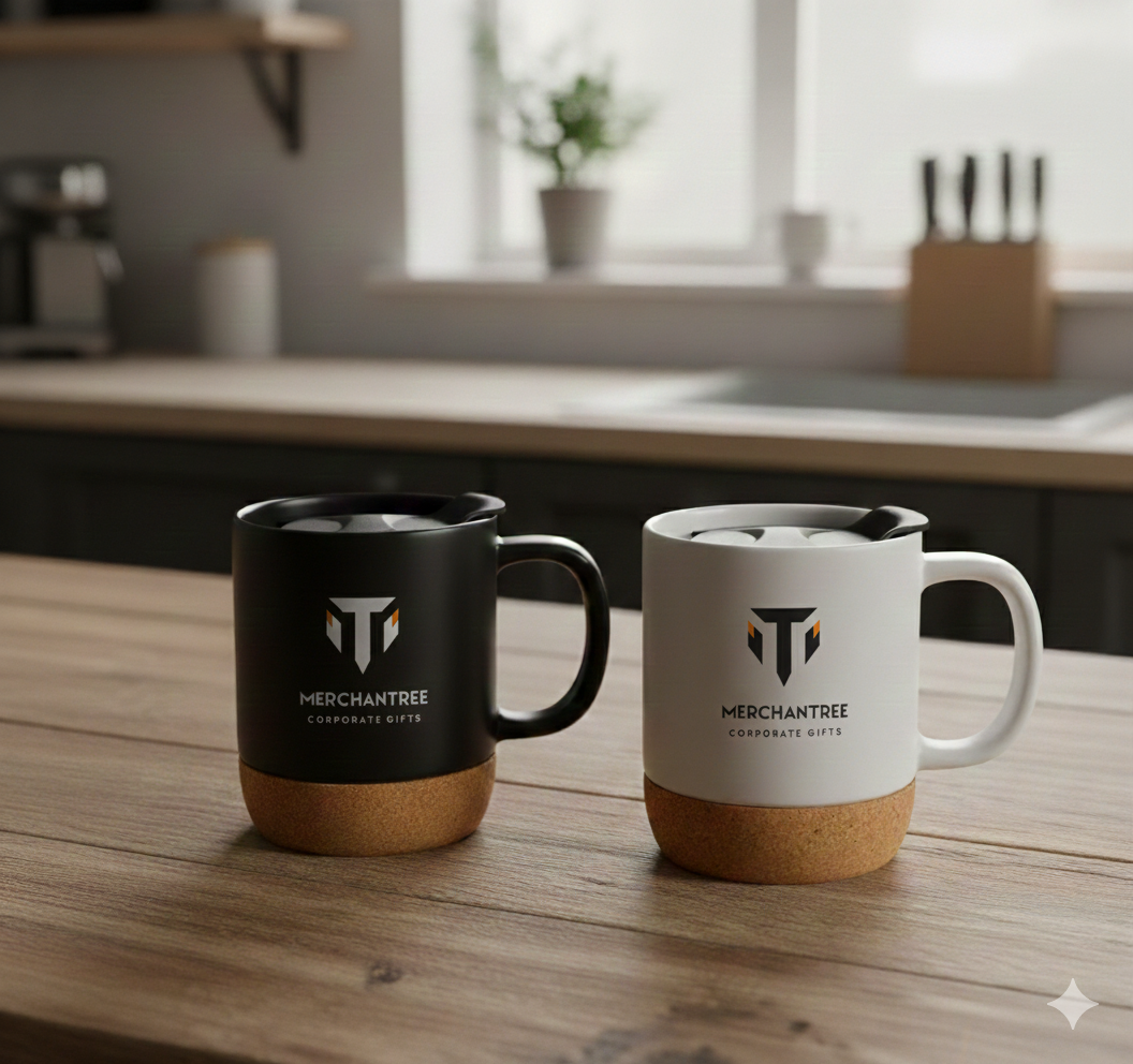 Ceramic Mug with Lid & Cork Base