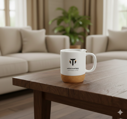 Ceramic Mug with Lid & Cork Base