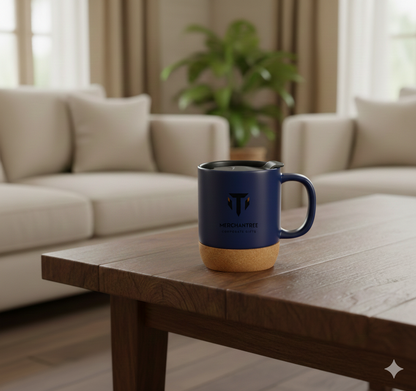 Ceramic Mug with Lid & Cork Base