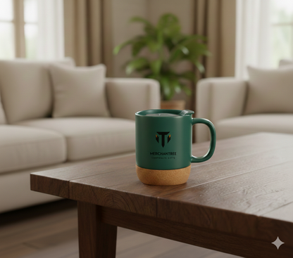 Ceramic Mug with Lid & Cork Base